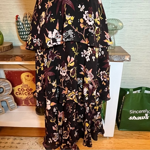 A.L.C for Barney’s Black Midi Tiered Sundress Dress 100% Silk Women’s Size 4 - Picture 4 of 10